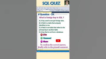 SQL Quiz 59 || #sql #mysql #coding #quiz #interview #mcq #shorts #viralvideo #reels @SekharAcademy1