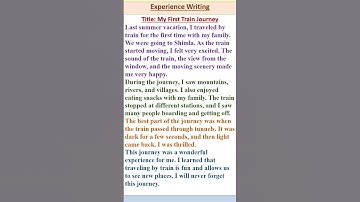 Improve your writing -Experience writing - My First Train Journey #shorts #english #writing #grammar