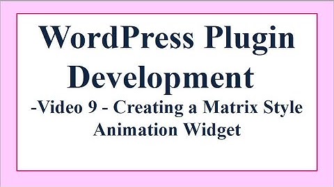 Making a WordPress Matrix Animation Plugin.Video 9 - Creating our Javascript Animation Method