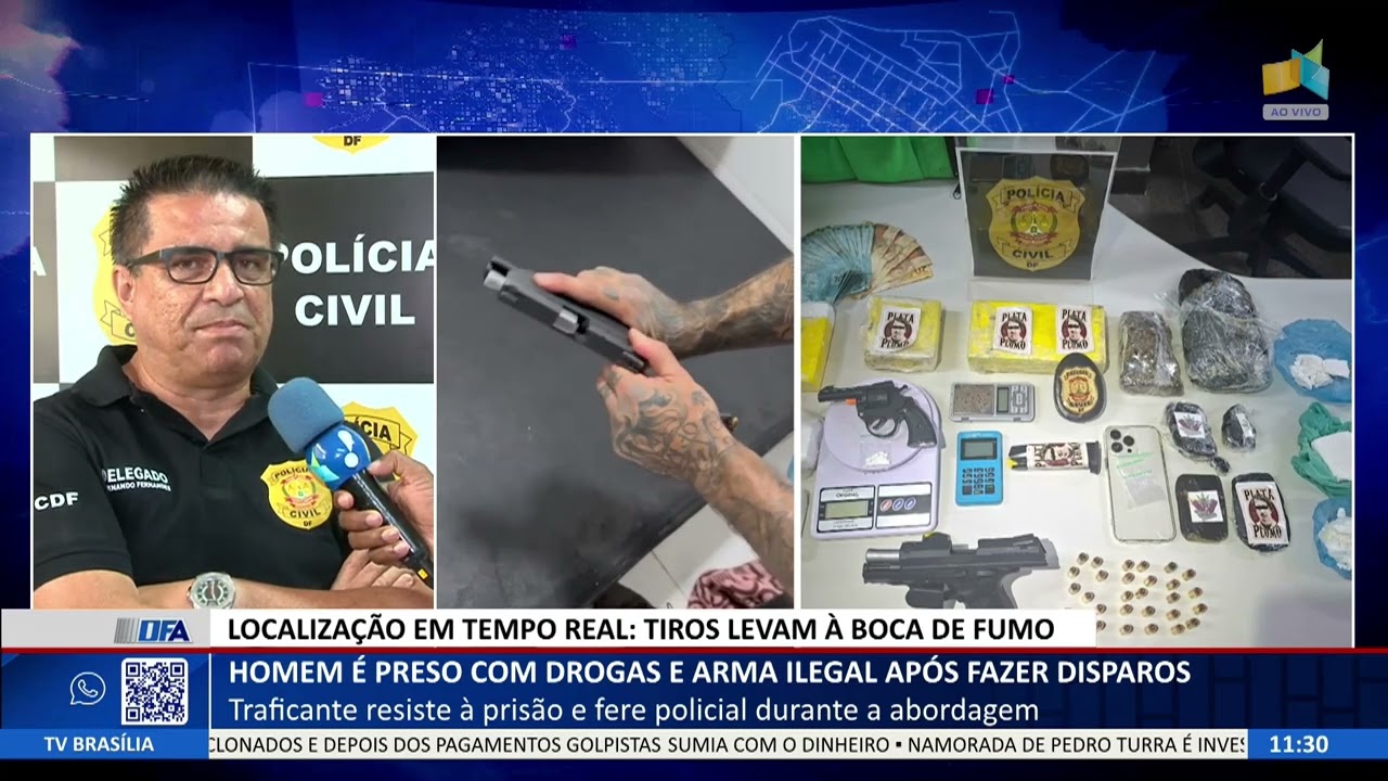 DF ALERTA - Homem é preso com drogas e arma ilegal após fazer disparos