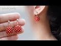 Berries beaded bead earrings. How to make jewelry. Beading tutorial