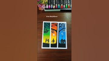 🌄 Easy boygirl, scarecrow and home painting l very easy oil pastel art #shorts #art #ytshorts