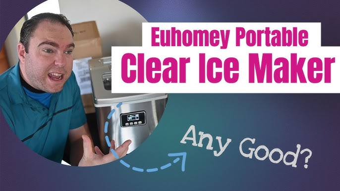 Euhomy Ice Maker Machine Countertop, 2 Ways to Add Water,45Lbs/Day 24 Pcs Ready