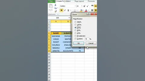ZOOM IN OR ZOOM OUT IN EXCEL THROUGH SHORTCUT KEY#shorts #viral #trending #shortsfeed #youtubeshorts