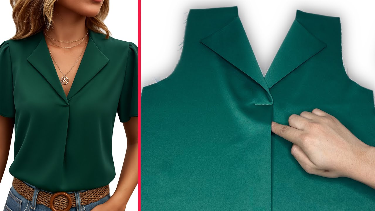 Elegant Collar Blouse Sewing Tip | Step-by-step guide for beginners | Simple and stylish DIY Fashion