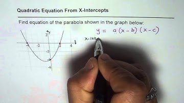 Find Quadratic Equation From Graph Using X Intercepts and a point y = a(x - p)(x - q)