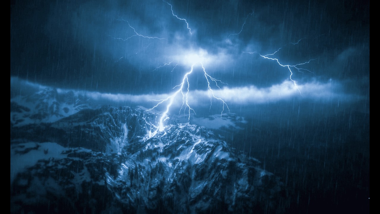 Intense Thunderstorm Sounds for Sleeping | Strong Rainstorm, Powerful Thunder Sounds & Lighning