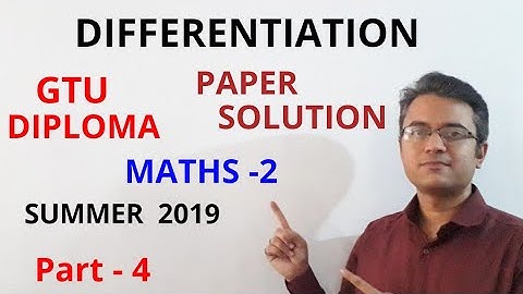 Differentiation Lecture 29 | GTU 2019 MATHS-2 PAPER SOLUTION | SUMMER 2019 Diploma MATHS-2 question