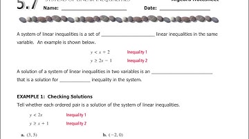 5.7 Systems of linear inequalities