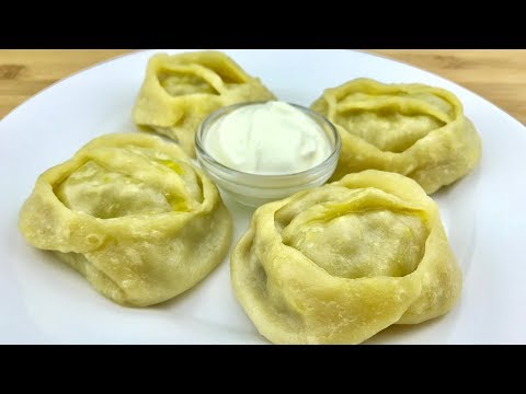 Манты с рубленным мясом . Вкусные, сочные.  Рецепт теста для мантов / Dumplings. Eng sub