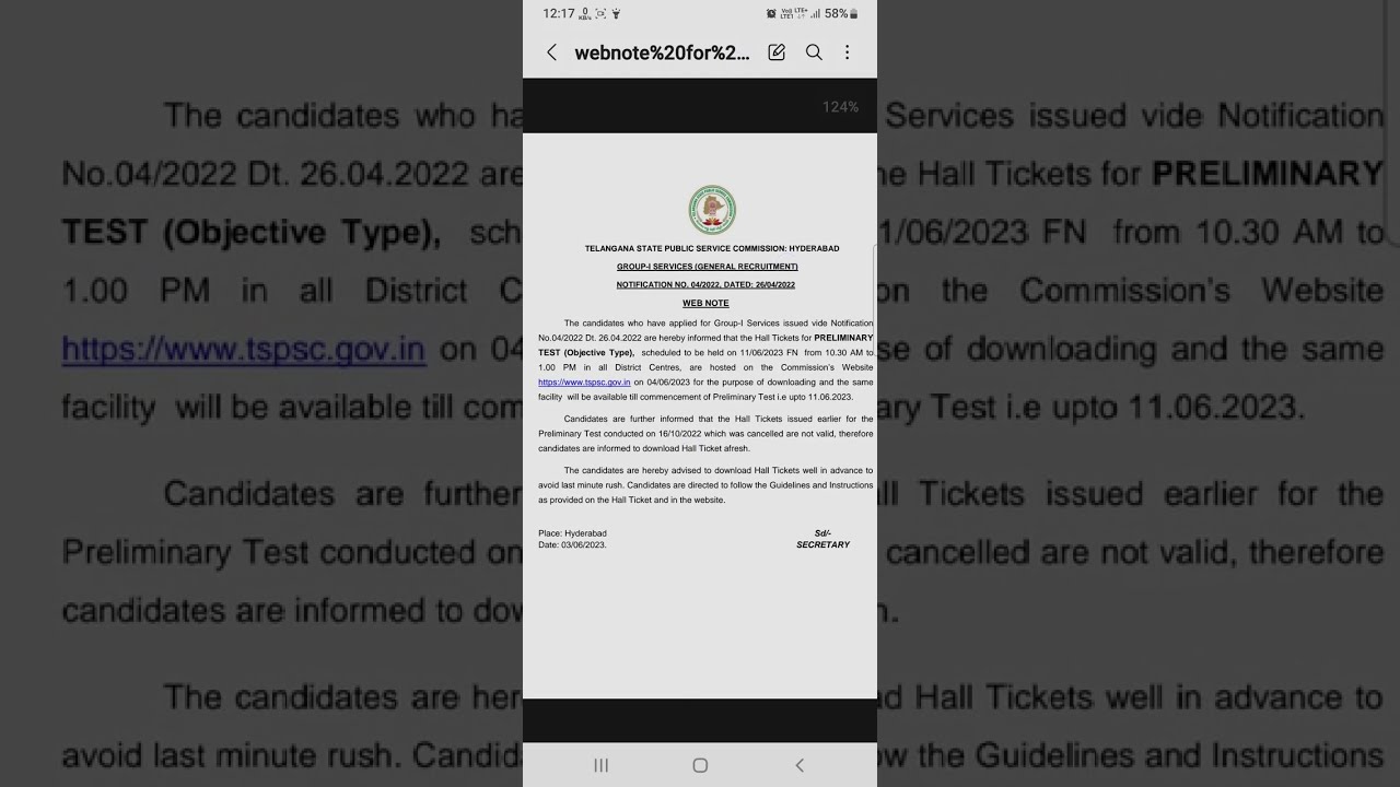 TSPSC Group 1 Admit Card 2023 Today 🤗