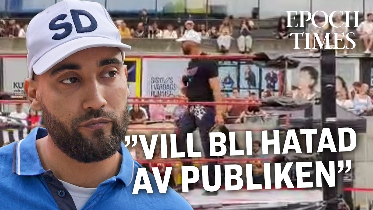 Han gör politisk satir i wrestlingringen