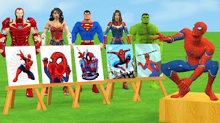Super Hero 3D Funny Game Help Hulk Complete the Spider-Man Drawing Challenge screenshot 4