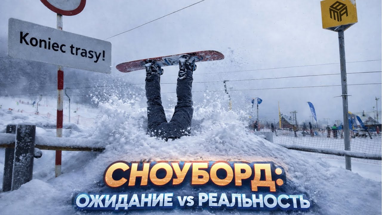 Первый день на СНОУБОРДЕ… я не был к этому готов!