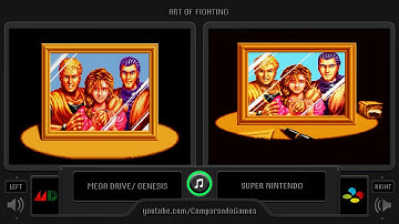 Art of Fighting (Sega Genesis vs Snes) Side by Side Comparison