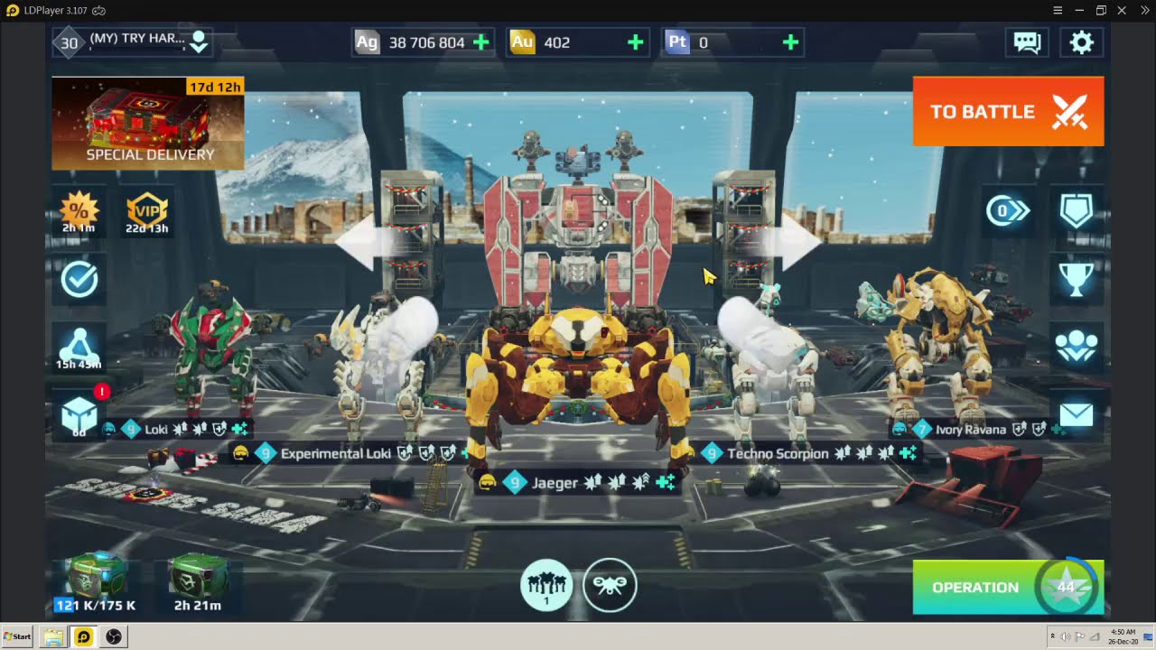 war robots jaeger rank expert using LD player android gameplay