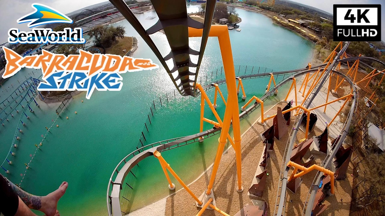 Видео с видом от первого лица на аттракционе Barracuda Strike — новые американские горки в SeaWor...