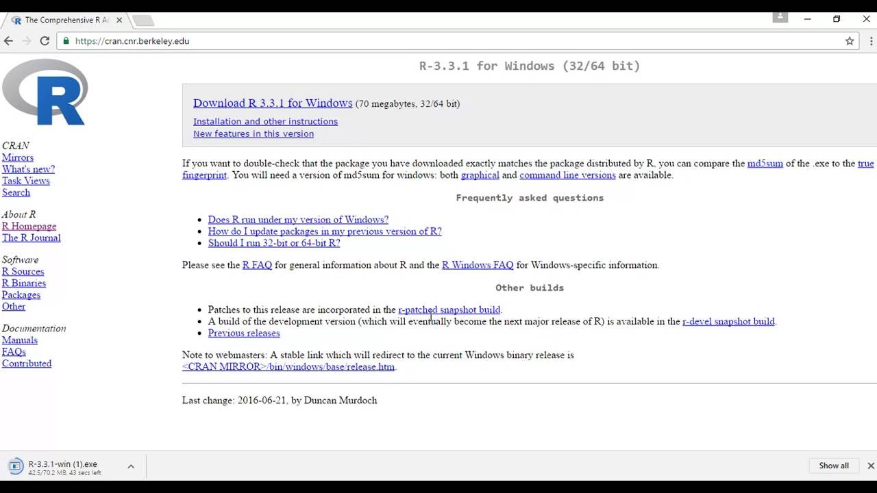 download r programming for windows