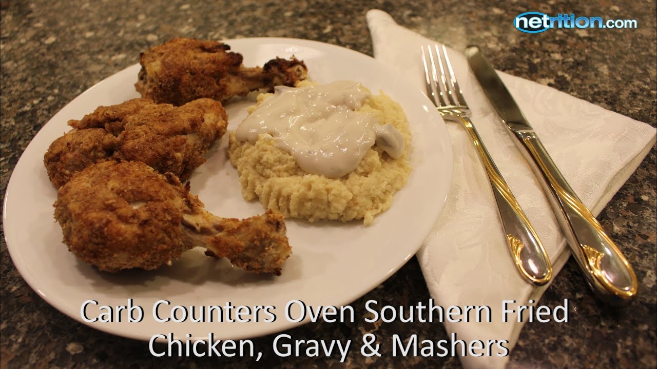 Carb Counters Oven Southern Fried Chicken, Gravy and Mashers - YouTube