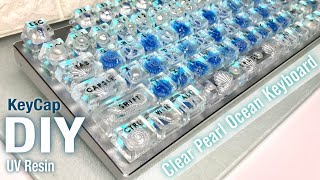 【DIY/UVResin】All Clear key Cap! Pearl Ocean Keyboard. You can make it ! with EYOOSO Z88
