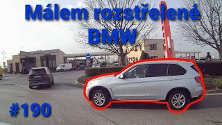 Málem rozstřelené BMW, podjíždí cyklopruhem a troubí, předjíždím zprava, atd. Dashcam kompilace #190