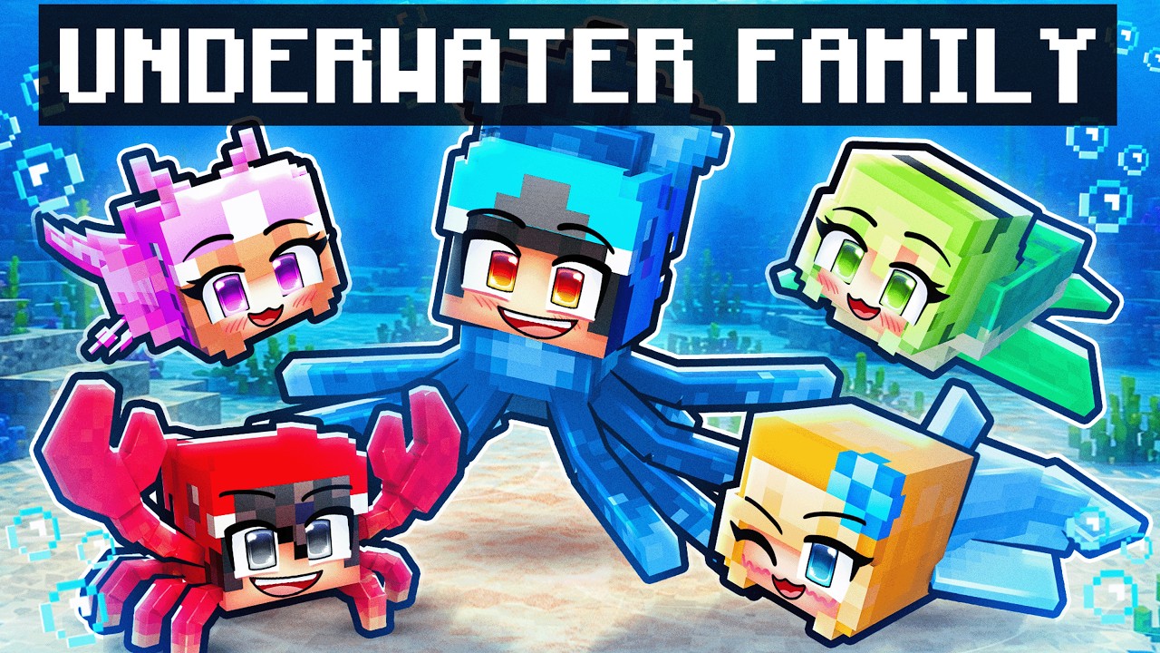 Having a UNDERWATER FAMILY in Minecraft! - YouTube