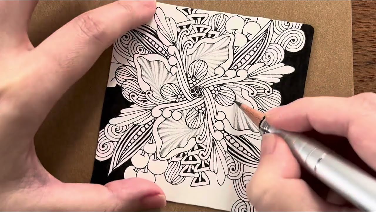 Zentangle】60トラディショナルゼンタングル - YouTube