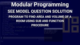 Celebrity area and volume of a room | SEE modular programming | SEE Model Question Solution Wealth