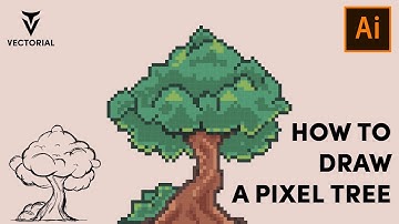 How to draw Pixel Tree for NFT collections in Adobe Illustrator - Easy tutorials