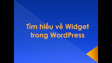 Tìm hiểu về Widget trong WordPress #hungsclass