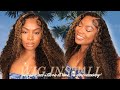 Deep Side Part Curly HD Lace Frontal Install!! No Stylist Needed! ft. Amanda Hair