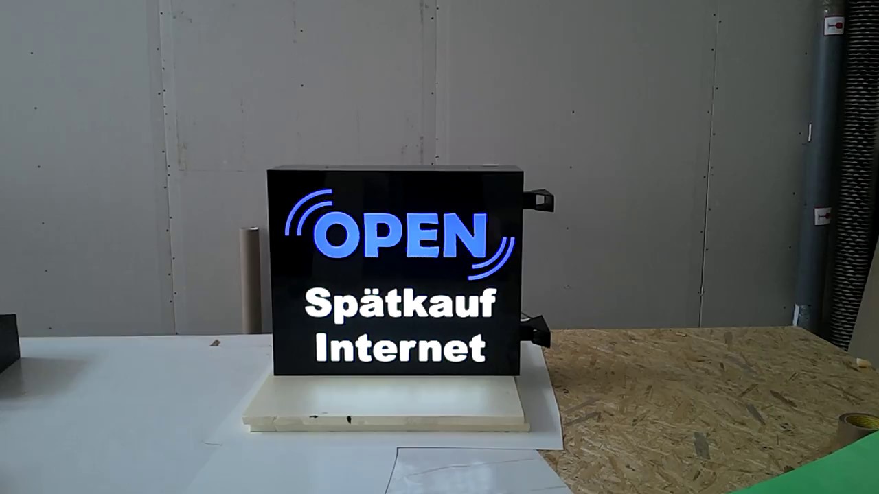 LED Zweiseitig Haube Leuchtwerbung 50cm x 50cm x 15cm - Beidseitig Leuchtreklame