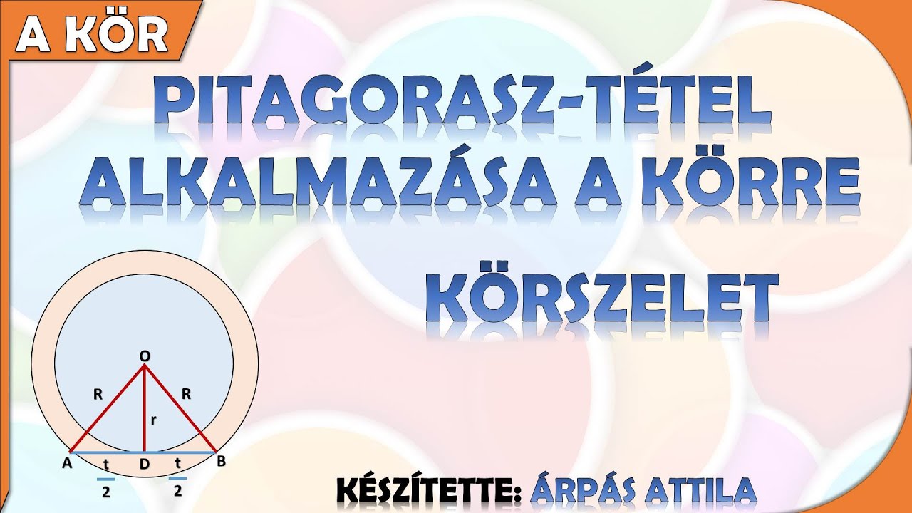 PITAGORASZ-TÉTEL ALKALMAZÁSA A KÖRRE, KÖRSZELET