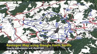 Battle of Bastogne map demo on Google Earth Studio