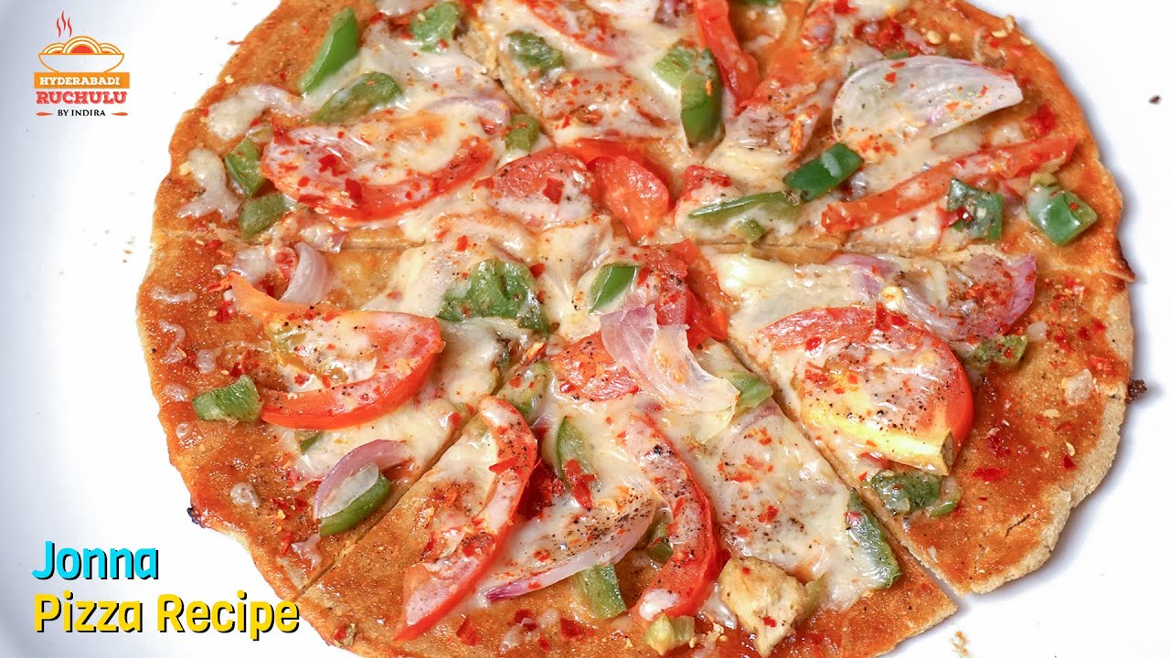 Jonna Pizza Recipe | How to make Jowar Pizza Recipe | Homemade Tasty Pizza Recipe in Telugu | Hyderabadi Ruchulu