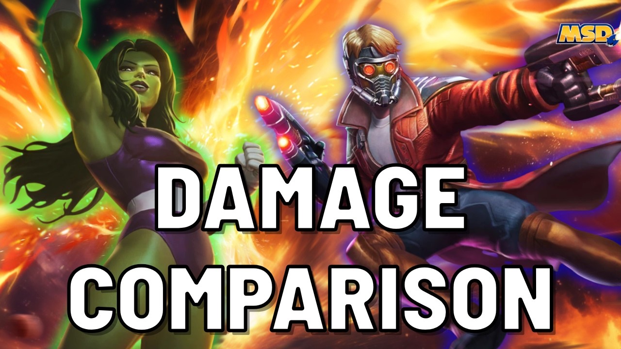 Star-Lord Vs She-Hulk Damage Comparison - 21 Million Health | ONE SECOND TIME DIFFERENCE!