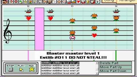 Blaster Master level 1 on Mario Paint Composer