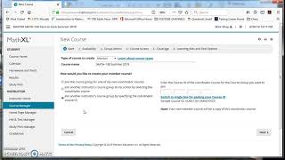 Copying a Couse ID to Create a MathXL course