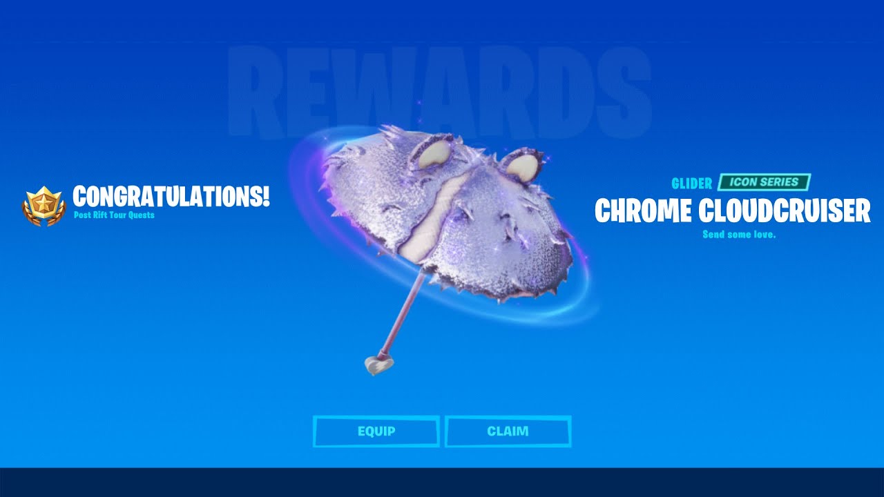 How to Unlock Chrome Cloudcruiser Umbrella in Fortnite Chapter 2 Season 7 - Complete Post Rift Tour
