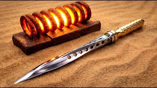 Making a Lethal Jagdkommando knife OUT of a Train suspension ( Spiral Dagger)
