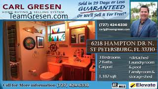 Affordable Home For Sale 6218 Hampton Dr N, St Petersburg, Fl 33710 -2 Baths 3 Beds