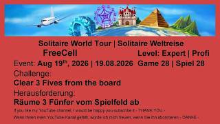 World Tour - FreeCell Expert #28 | Aug 19th, 2026