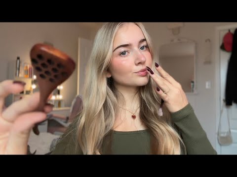 ASMR Spit Painting and Personal Attention w Cozy Rain Ambiance😴 (wet mouth sounds, honey spoon)