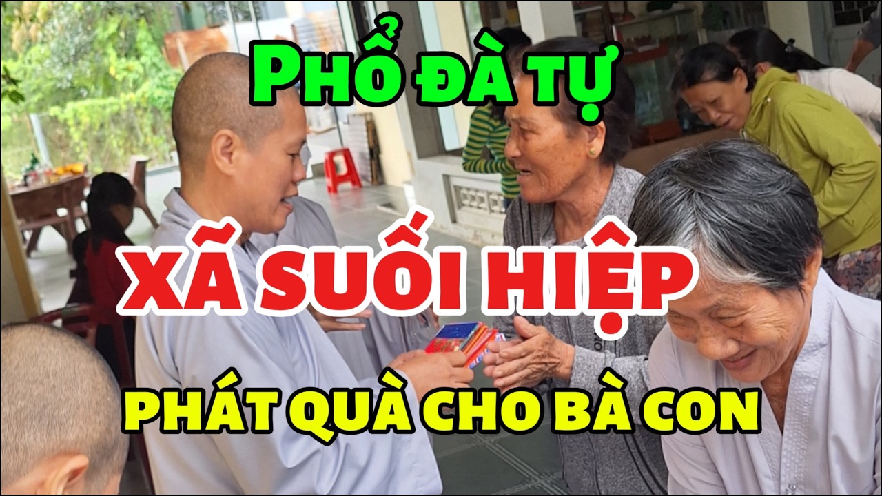 Chùa Phổ Đà xã suối hiệp, phát quà nhân diệp đầu xuân. 
