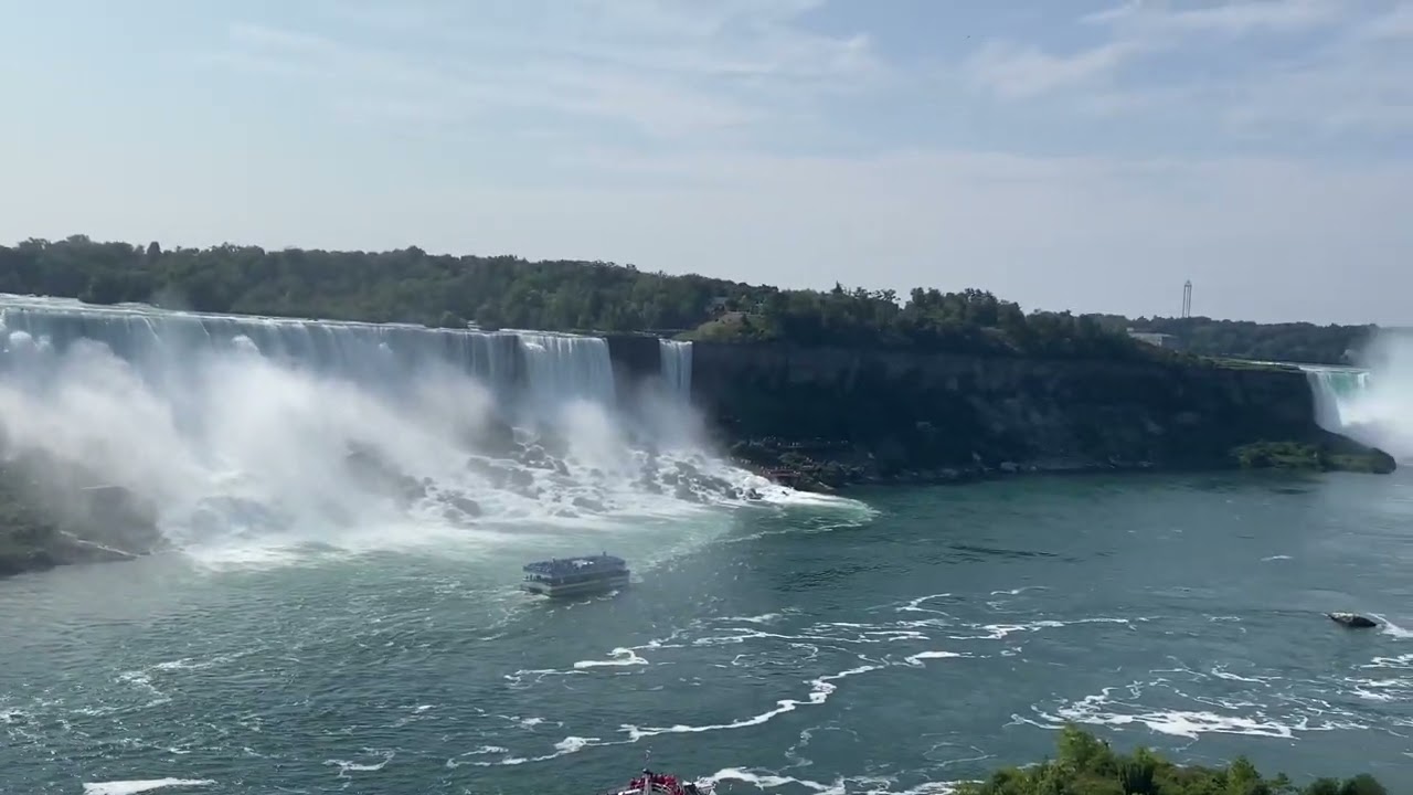 Looking at America from Canada side of Niagara Falls 