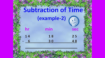 Subtraction of Time 2(Borrowing from Hours and minutes)