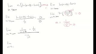 limit as n approaches infinity of n[ln(n+8)-ln(n)]