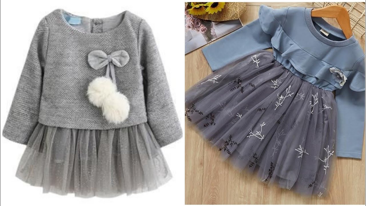 winter party wear woolen dress for baby girl