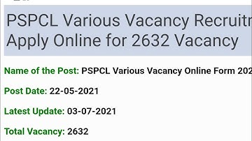 #PSPCL Vacancy Recruitment 2021 – Apply Online for 2632 Vacancy #pspcl #almjob #jobs #jobgurupunjab