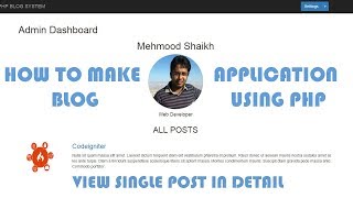 PHP BLOG Application - View Single Post in Detail Part-9